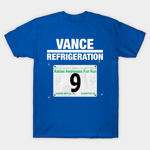 Dunder Mifflin Fun Run Race #9 (Bob Vance) T-Shirt by ParaholiX